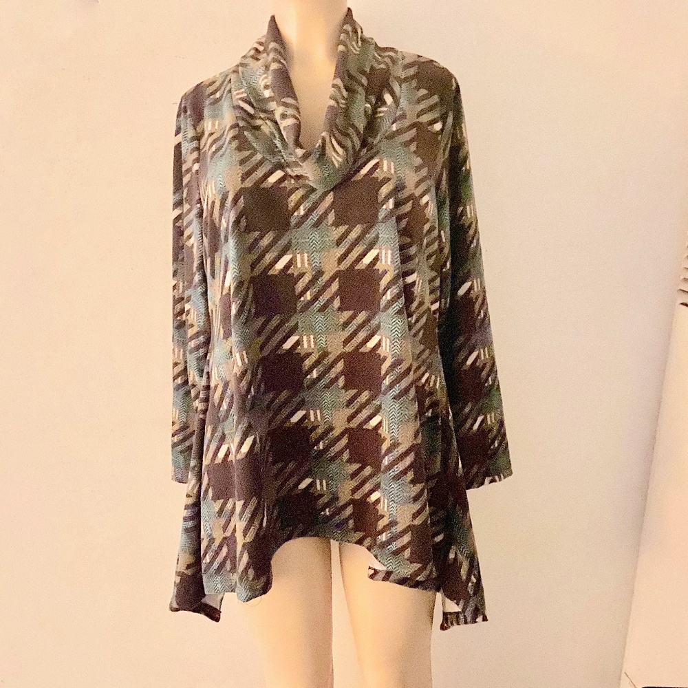 3x$30 Yummy Plus 5X Long Sleeve Blouse Plaid